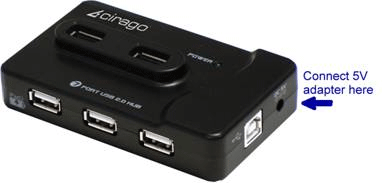 USB device with power port